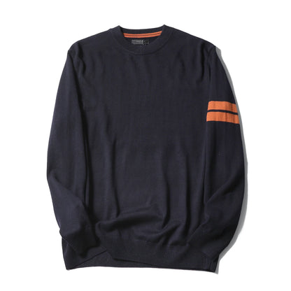ZZ series classic Italian light luxury, spring and autumn wool blended men's crew neck knitted sweater anti-pilling sweater