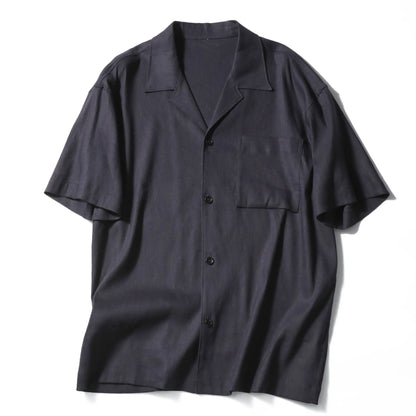 2025 summer new men's high-end old money style linen short-sleeved shirt set lazy style two-piece set