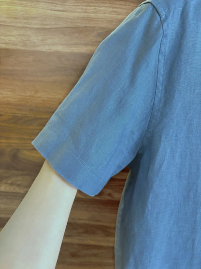 Italian Kiton European and American light luxury men's clothing 25 summer linen casual elegant short sleeved shirt