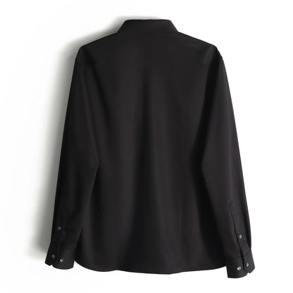 ZZ series 2025 early spring men's light luxury high-end mulberry silk modal blended business casual long-sleeved shirt 9834