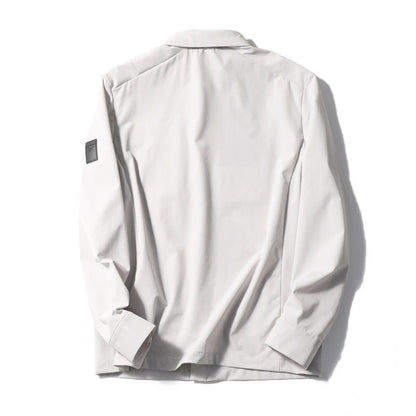 Spring and summer new men's leisure urban functional wind outdoor long-sleeved shirt breathable four-sided elastic shirt