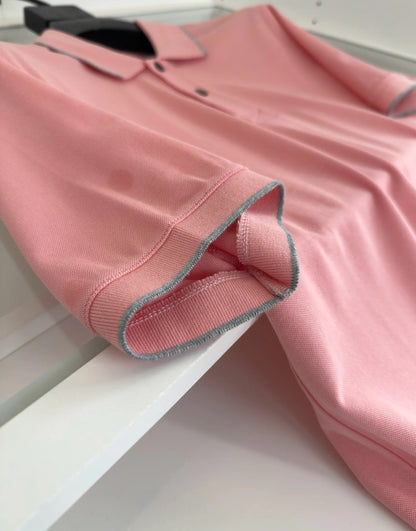 Italy BC 25 summer new Italian two-button contrasting color fashion casual old money wind short-sleeved polo shirt