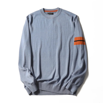 ZZ series classic Italian light luxury, spring and autumn wool blended men's crew neck knitted sweater anti-pilling sweater