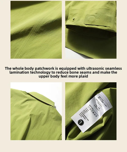 2025 Spring and Autumn New Men's Outdoor Functional Wind City Business Leisure Press Glue Non-ironing Long Sleeve Shirt