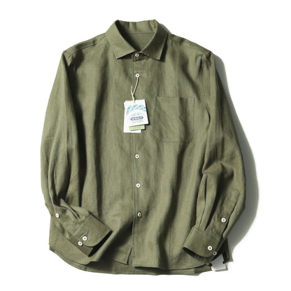 LP Italian luxury 2025 spring and summer new men's high-end old money style 100% linen cool long-sleeved shirt