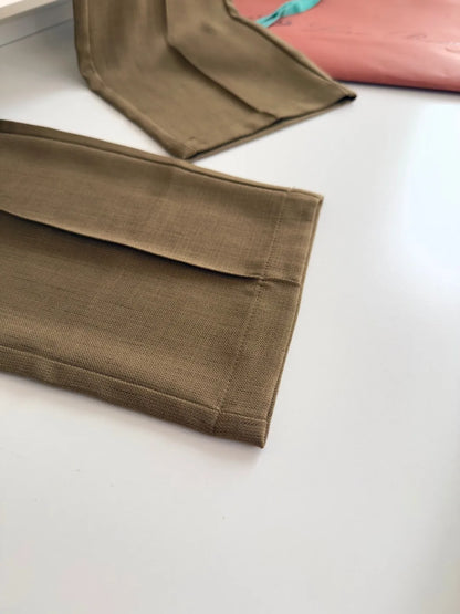 Italian LP European and American light luxury men's clothing summer linen Tencel elastic waist tether straight casual pants