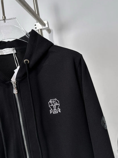 Italian BC old money style autumn and winter woven striped wrinkle resistant fabric simple sports and leisure set