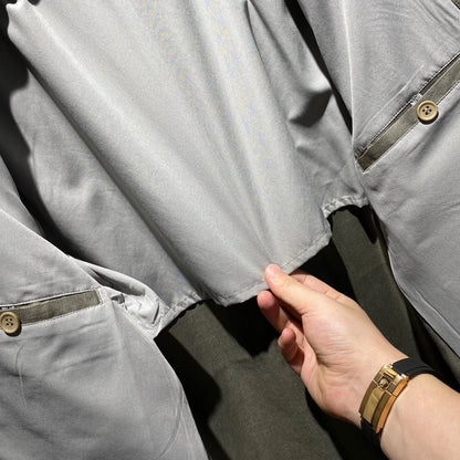Classic old money style, high-end skin-friendly texture, breathable lapel linen tooling jacket