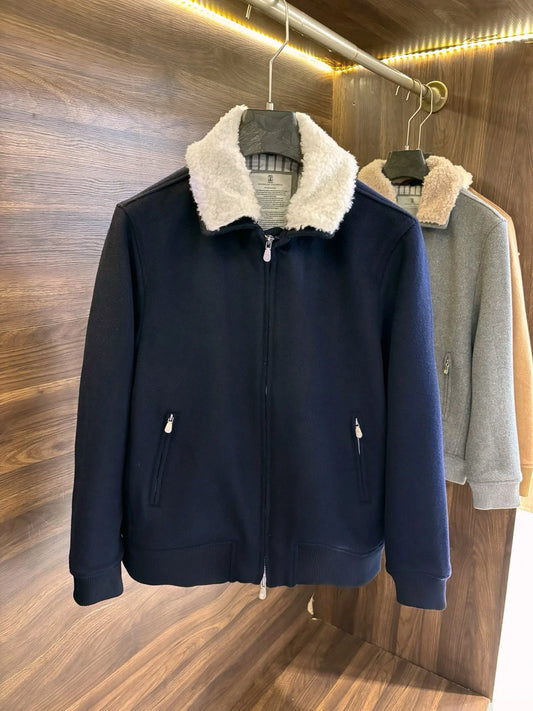 Italy BC men's clothing autumn and winter new old money style fashion casual thick wool cashmere thermal lapel jacket jacket