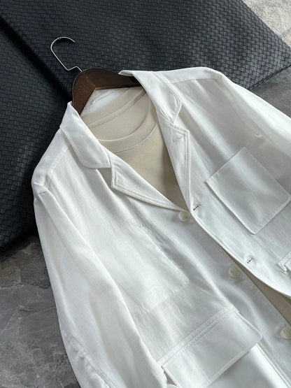 Low key old money style BC spring lyocell linen blend lapel jacket jacket