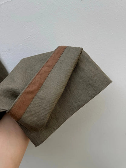 High quality, old money style 100% linen, elastic waist fashion loose straight linen casual trousers