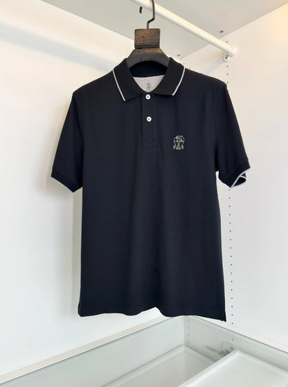 Italy BC 25 summer new Italian two-button contrasting color fashion casual old money wind short-sleeved polo shirt