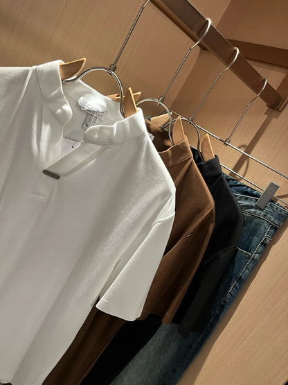 Italy BC summer new yarn cotton breathable simple fashion casual short-sleeved T-shirt