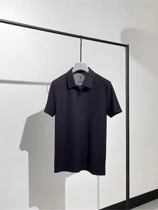 Low-key high-end sense, business casual high-end cotton lapel short-sleeved T-shirt polo shirt