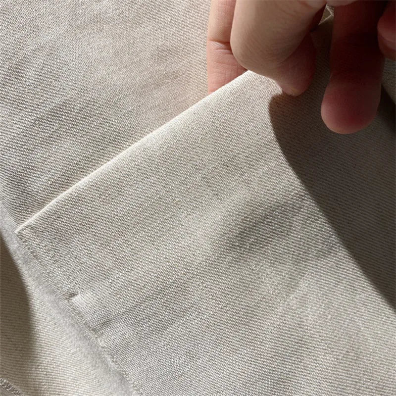 Classic old money style, high-end skin-friendly texture, breathable lapel linen tooling jacket