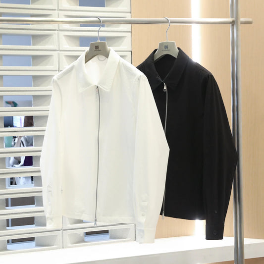 2025 spring and summer new men's high sense business casual breathable seersucker shirt lapel jacket jacket