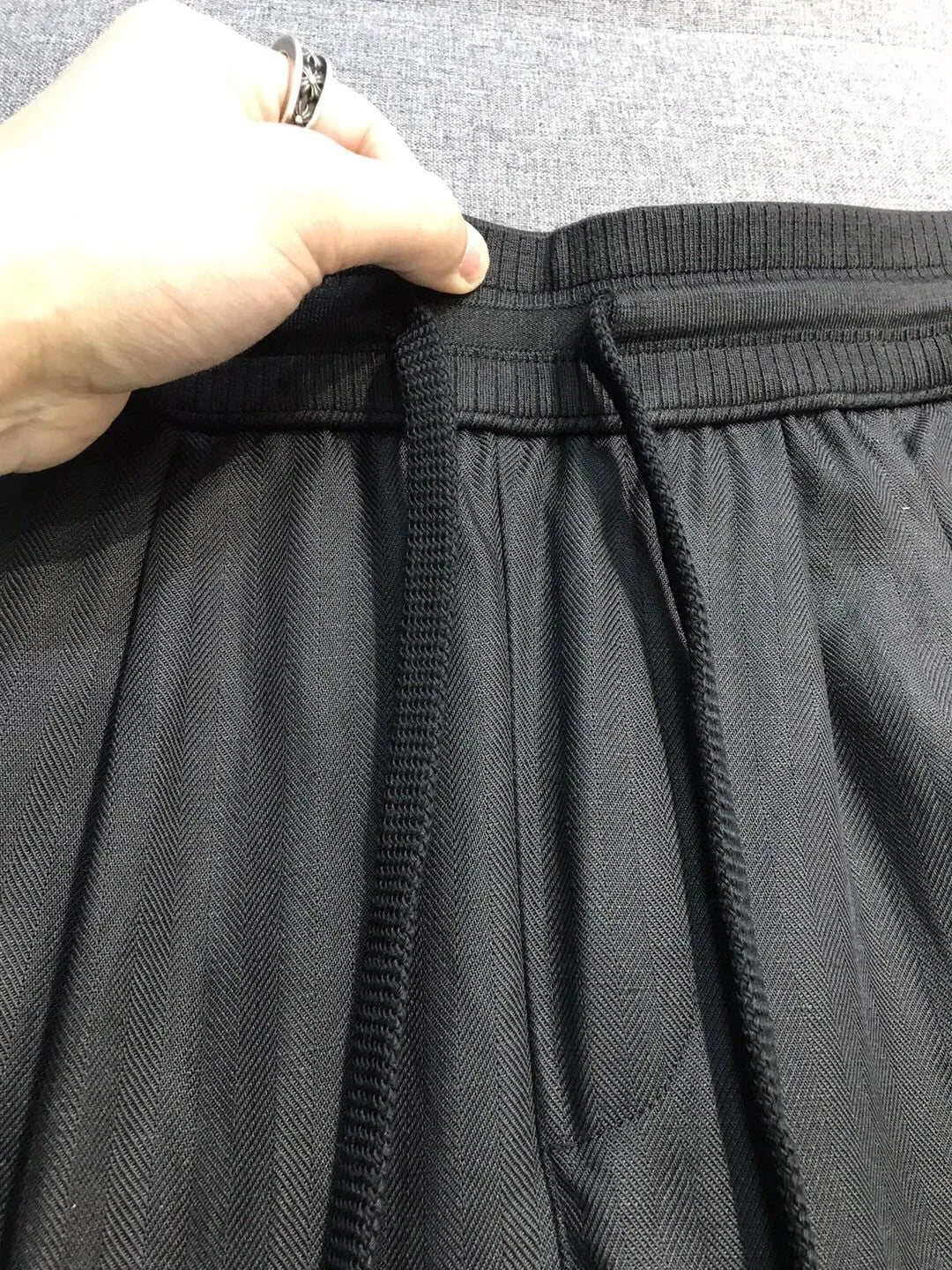 Italian LP European and American light luxury men's clothing linen Tencel elastic waist tether straight casual pants