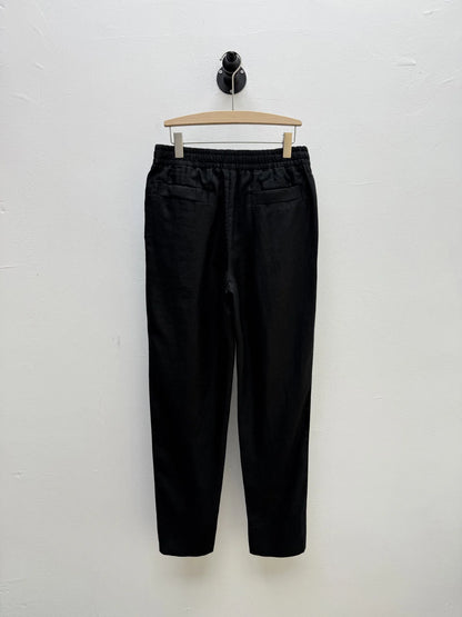High quality, old money style 100% linen, elastic waist fashion loose straight linen casual trousers