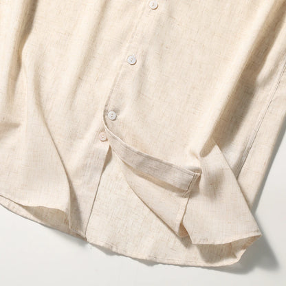 Z Italian luxury summer new light and thin liquid ammonia ice silk linen breathable and easy to take care of short-sleeved shirt