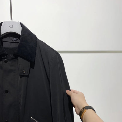 [Wool liner removable] Corduroy retro lapel LP American casual high-end cotton jacket