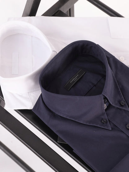 2025 spring new men's light luxury old money style business casual long-sleeved shirt 100% cotton breathable shirt