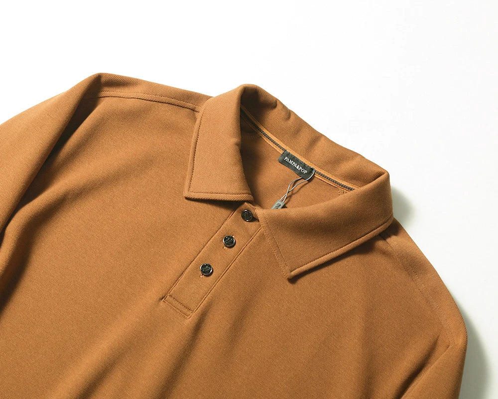 ZZ light mature style spring and autumn new commuter casual knitted polo shirt