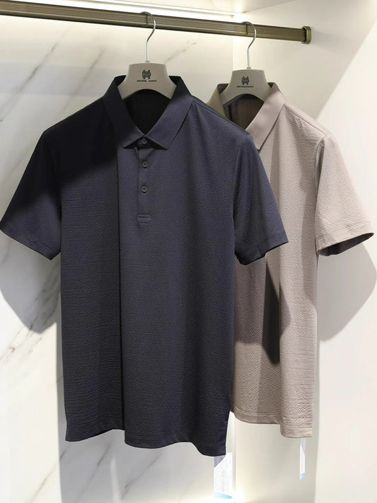 Coolmax Cool Sense Technology Summer New Business and Leisure Breathable Quick Drying Short Sleeve Anti Wrinkle Polo Shirt