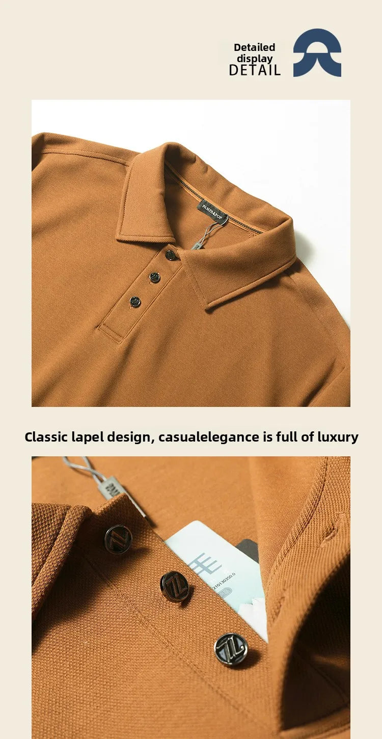 ZZ light mature style spring and autumn new commuter casual knitted polo shirt