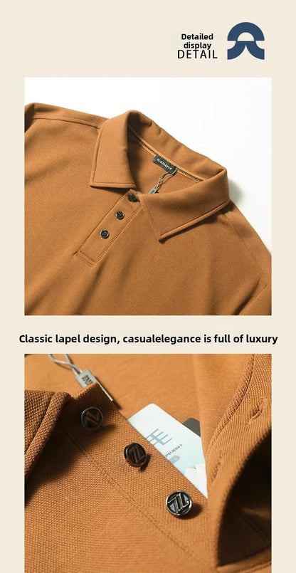 ZZ light mature style spring and autumn new commuter casual knitted polo shirt