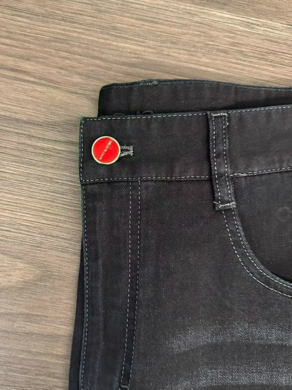 2025 summer new kiton chiton men's slim-fitting small feet solid color simple fashion casual jeans