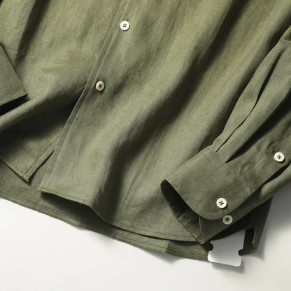 LP Italian luxury 2025 spring and summer new men's high-end old money style 100% linen cool long-sleeved shirt