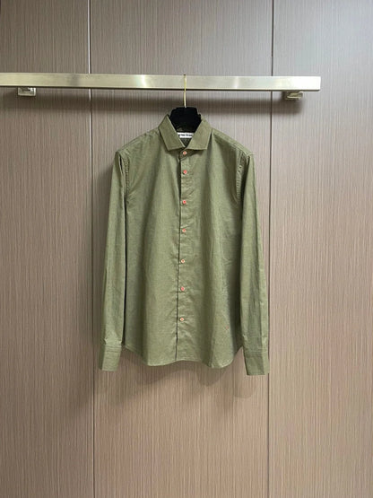 Italian Kiton vintage style 25 spring/summer linen business casual long sleeved shirt