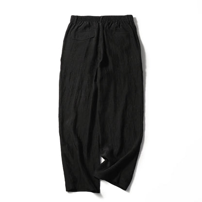 2025 spring and summer new men's light luxury urban outdoor acetate cool breathable wide-leg straight casual pants