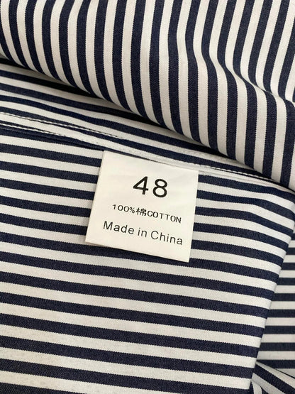 Italian old money style light luxury 25 summer pure cotton shirt business simple casual long sleeved striped shirt