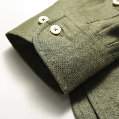 LP Italian luxury 2025 spring and summer new men's high-end old money style 100% linen cool long-sleeved shirt