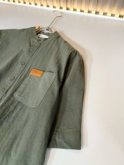 BC old money style men's clothing 24 autumn new solid color simple and versatile fashion business casual short-sleeved shirt