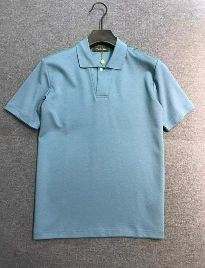 Italian LP old money style light luxury men's summer simple business casual lapel short sleeved polo shirt