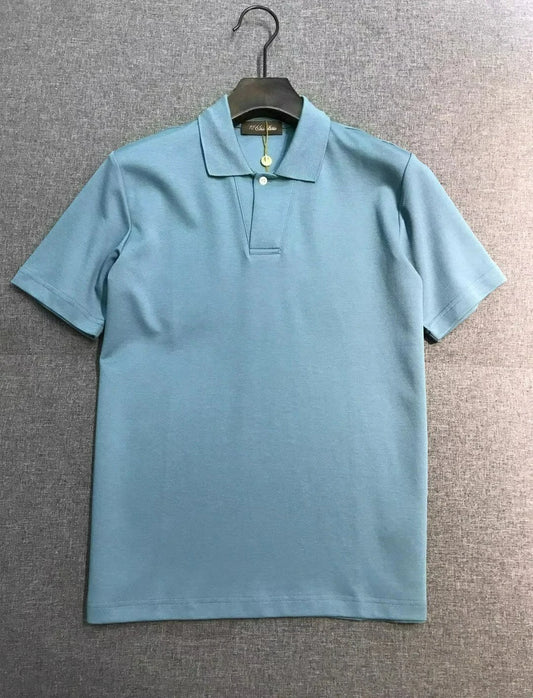 Italian LP old money style light luxury men's summer simple business casual lapel short sleeved polo shirt