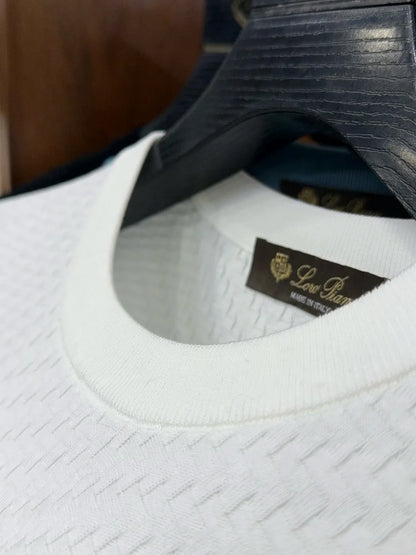 Italian LP old money style spring and summer high-quality Lyocell mixed silk round neck knitted shirt T-shirt