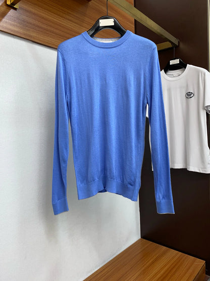 Italian BC men's cashmere yarn solid color knitted sweater