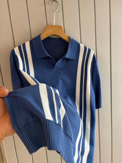 Italian LP old money wind 25 summer cashmere mulberry silk lapel short-sleeved business casual polo shirt