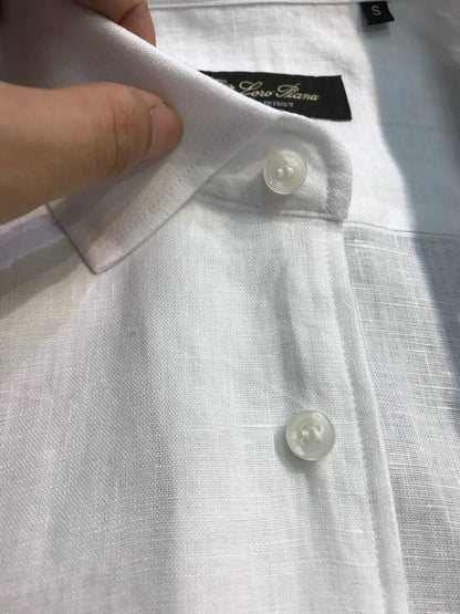 Italian LP Men's Clothing, Linen Business Casual Elegant Minimalist Long Sleeve Shirt Shirt