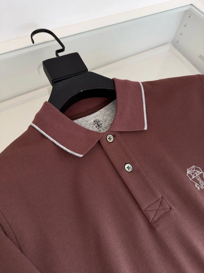 Italy BC 25 summer new Italian two-button contrasting color fashion casual old money wind short-sleeved polo shirt