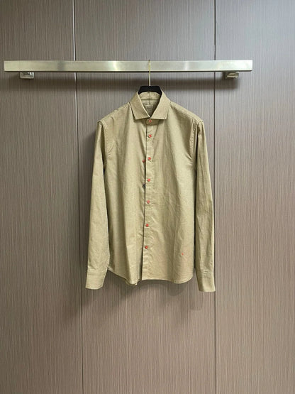 Italian Kiton vintage style 25 spring/summer linen business casual long sleeved shirt
