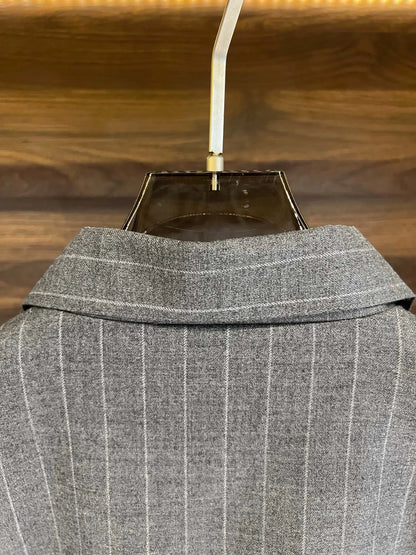 Italy BC old money style men's clothing 24 autumn and winter new wool material striped fashion business casual jacket