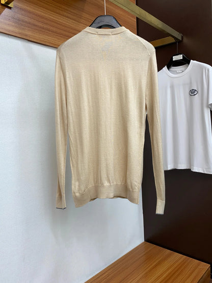 Italian BC men's cashmere yarn solid color knitted sweater