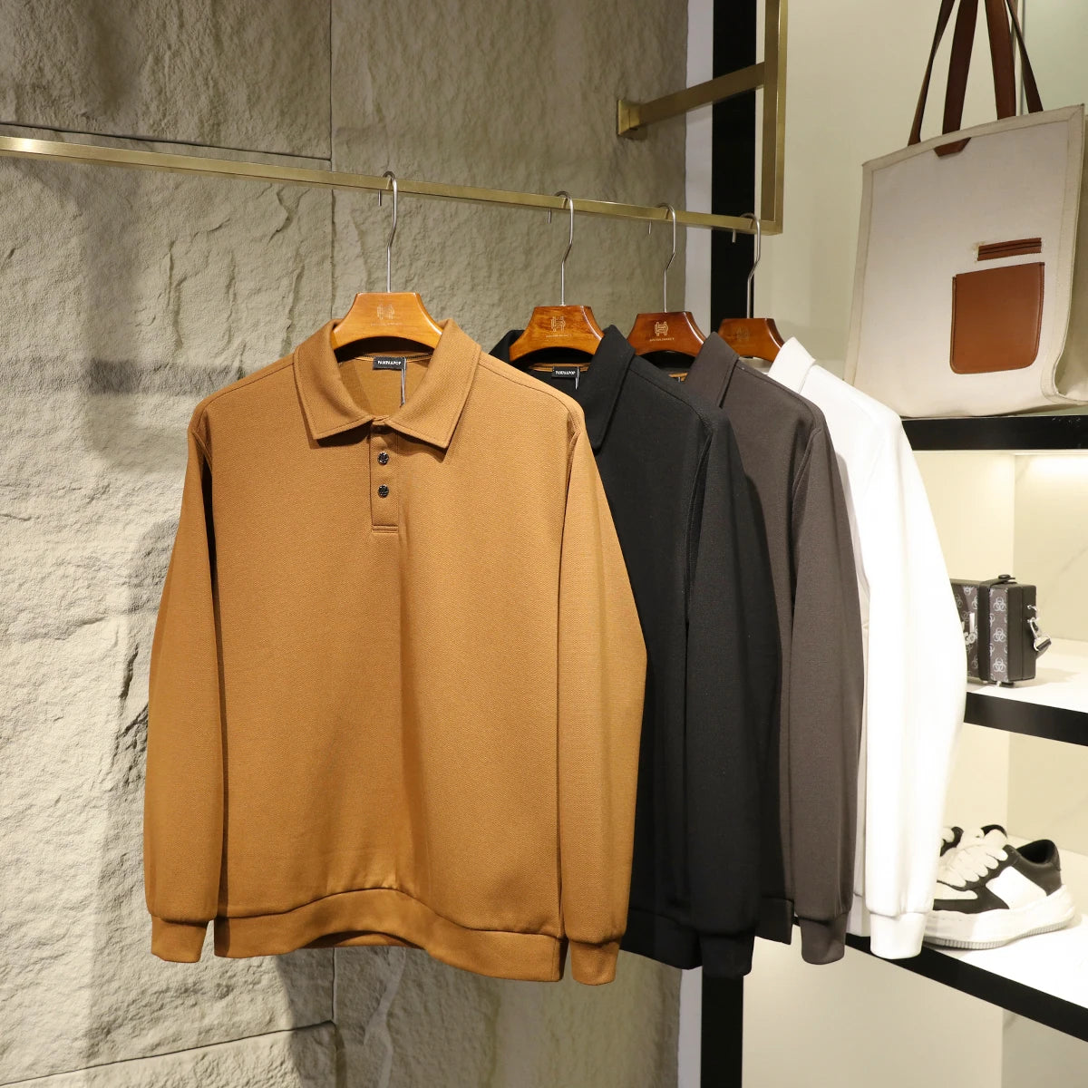 ZZ light mature style spring and autumn new commuter casual knitted polo shirt