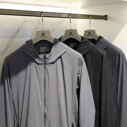 2025 summer new men's outdoor elastic light waterproof jacket breathable quick-drying jacket