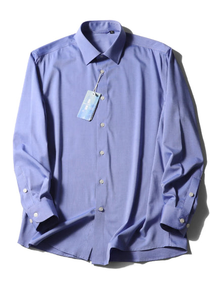 ZZ spring new men's business casual liquid ammonia cotton long-sleeved shirt formal professional shirt