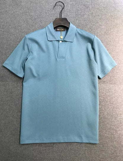 Italian European and American old money style 25 summer minimalist lapel short-sleeved business casual polo shirt